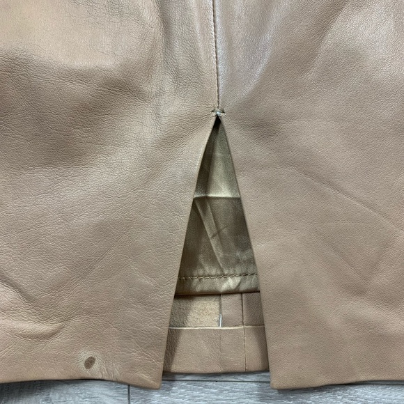 Lamarque Collection Tan Leather Midi Pencil Skirt - Picture 7 of 13